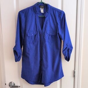 Blue Button-Up Blouse